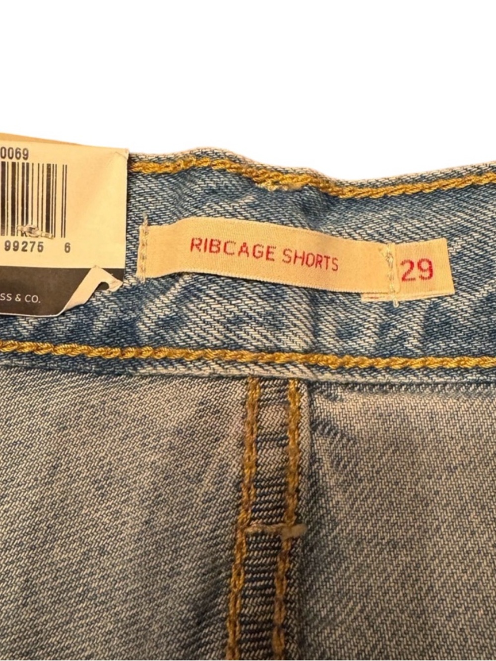 Levi's Women's Ribcage Shorts Light Blue Ripped Denim - Picture 8 of 10